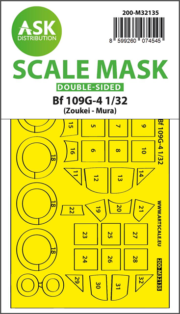 Fotografie 1/32 Bf 109G-4 double-sided express fit and self adhesive mask for SWS Zoukei - Mura