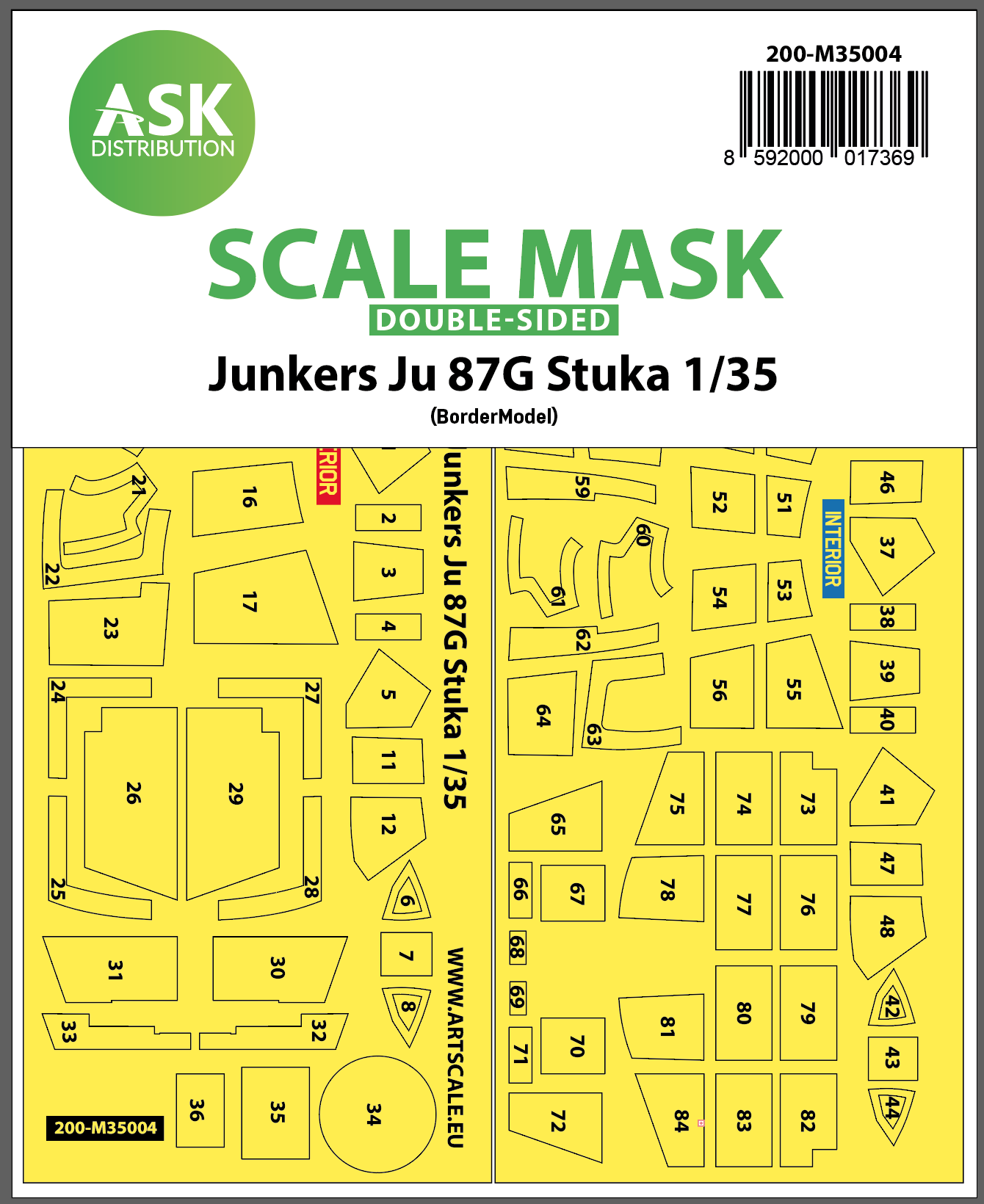 Fotografie 1/35 Junkers Ju 87G Stuka double-sided painting mask for Border Model