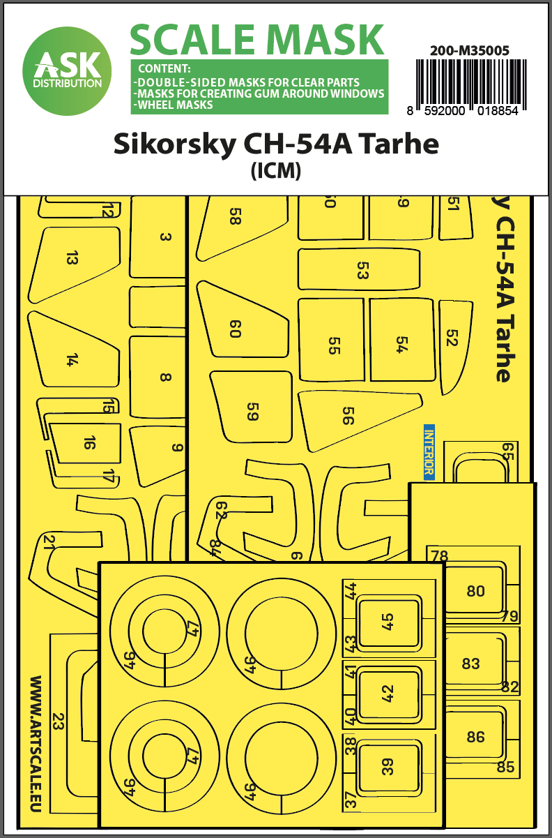 1/35 Sikorsky CH-54A Tarhe double-sided express fit mask for ICM