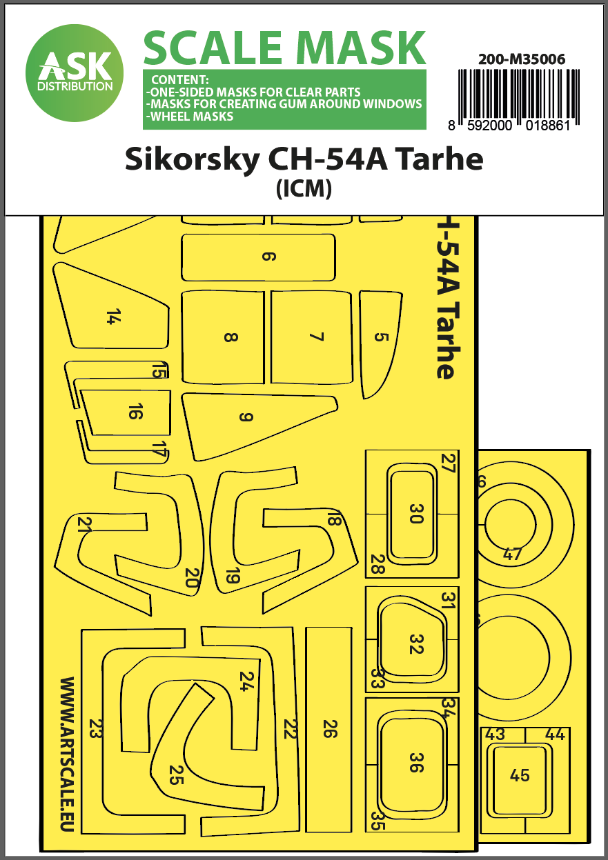 1/35 Sikorsky CH-54A Tarhe one-sided express fit mask for ICM