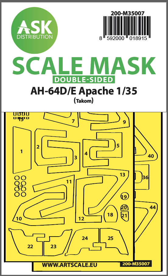 Fotografie 1/35 AH-64D/E double-sided fit express mask for Tacom