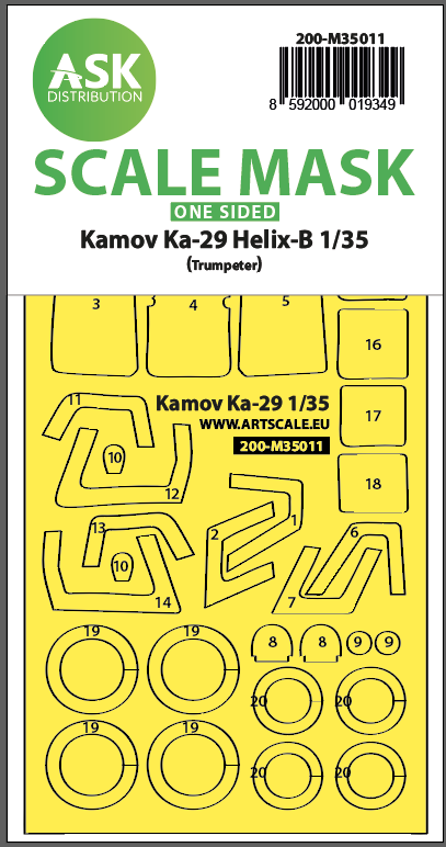 1/35 Kamov Ka-29 Helix-B one-sided painting mask forTrumpeter