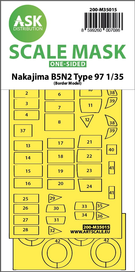 Fotografie 1/35 Nakajima B5N2 Type 97 one-sided express fit painting mask for Border Model