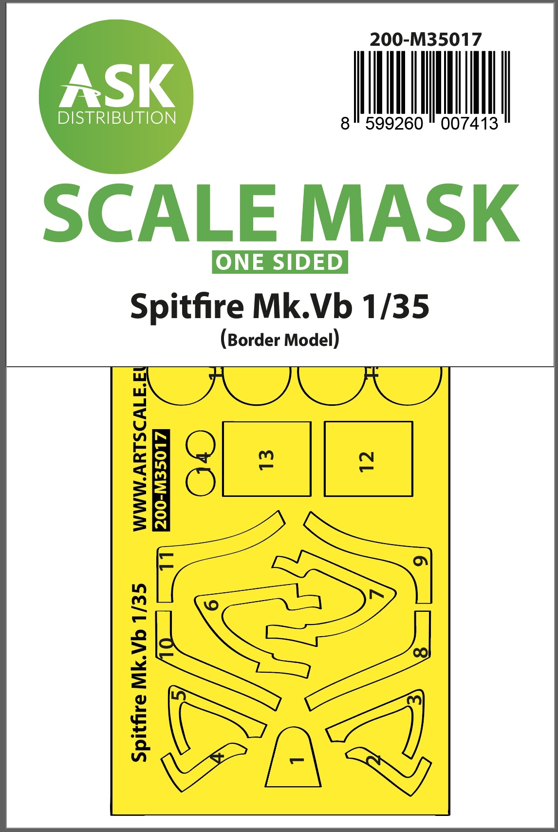 Fotografie 1/35 Spitfire Mk.Vb one-sided express fit painting mask for Border Model