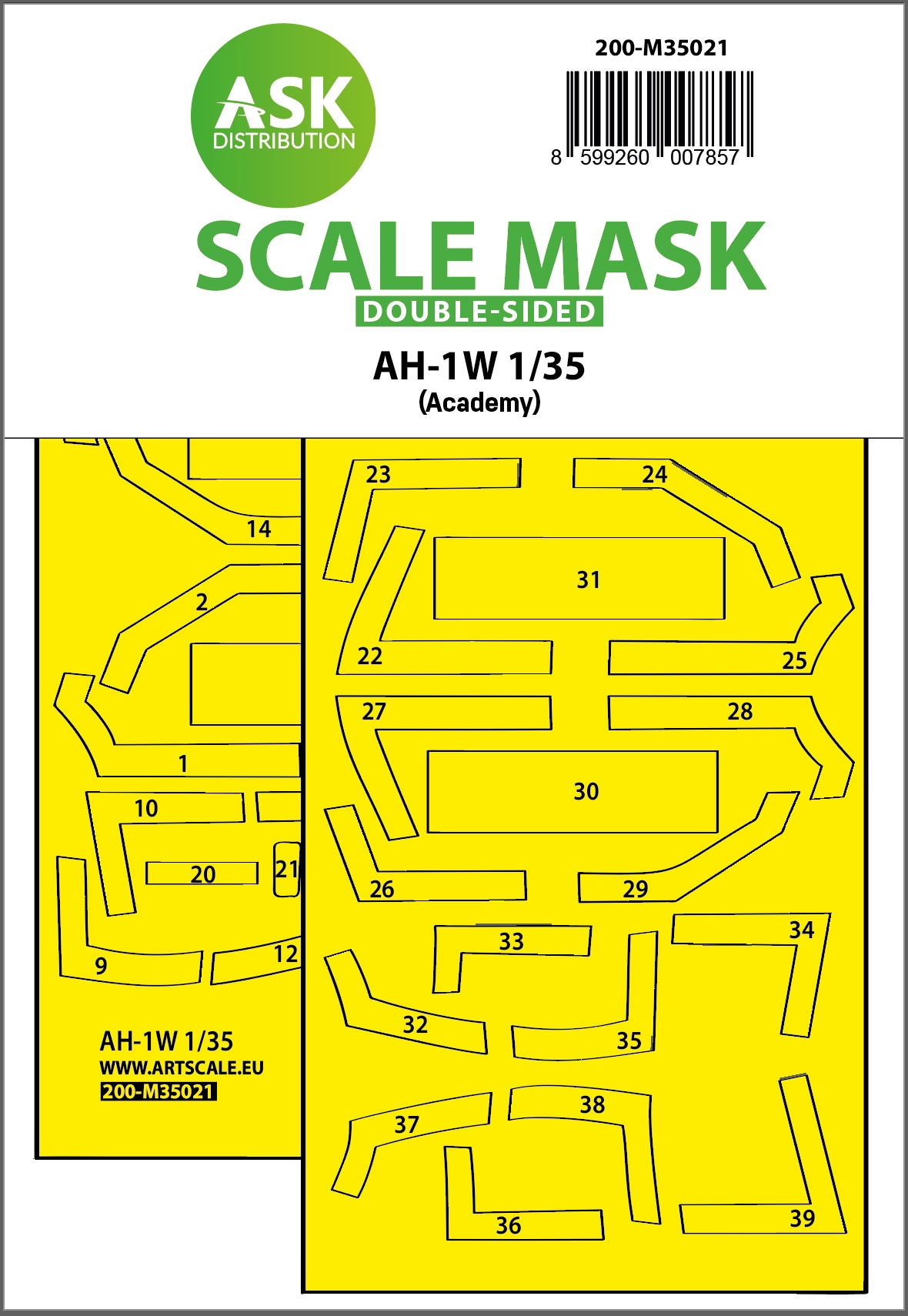 Fotografie 1/35 AH-1W double-sided express fit painting mask for Academy