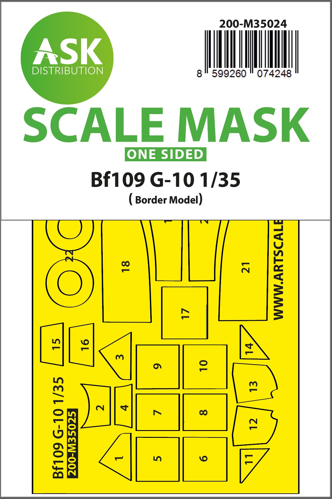 Fotografie 1/35 Messerschmitt Bf 109G-10 one-sided painting mask for Border Model