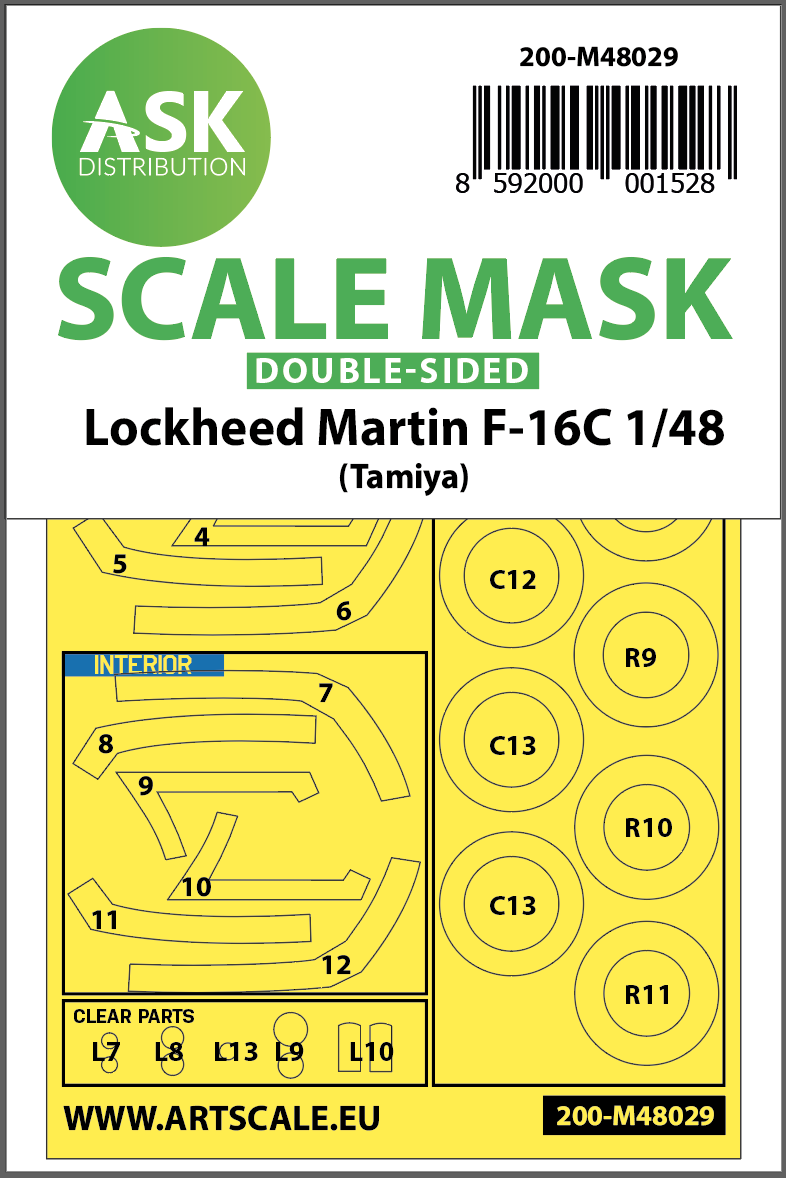 Fotografie 1/48 F-16C double-sided painting mask for Tamiya