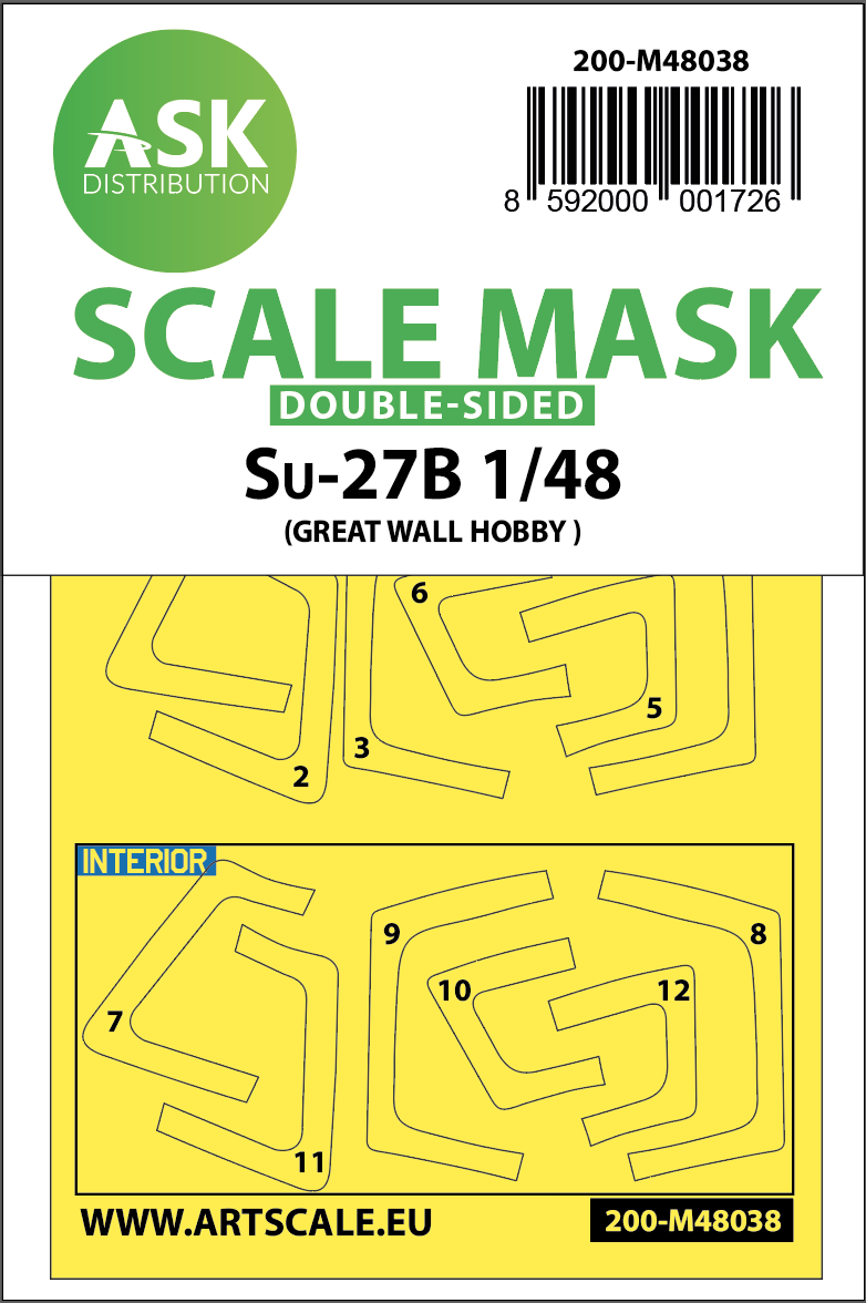 Fotografie 1/48 SU-27 Flanker B double-sided painting mask for Great Wall Hobby