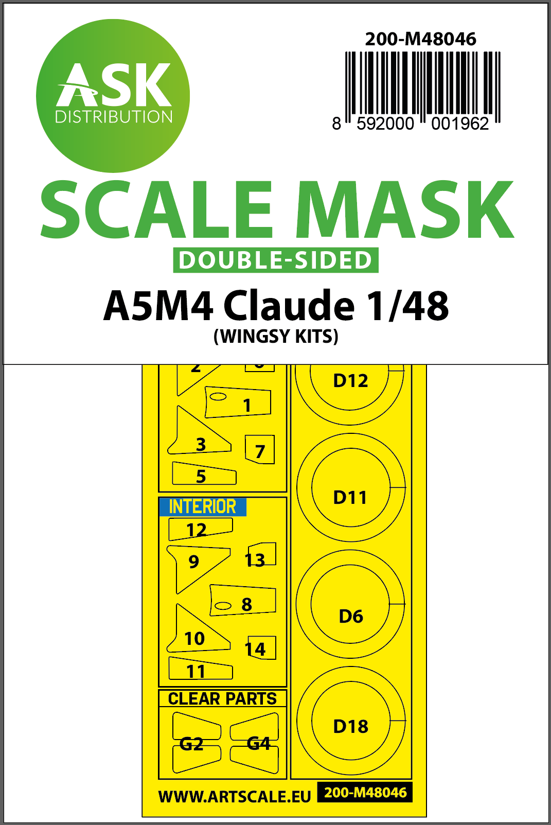 Fotografie 1/48 A5M4 Claude double-sided painting mask for Wingsy kits