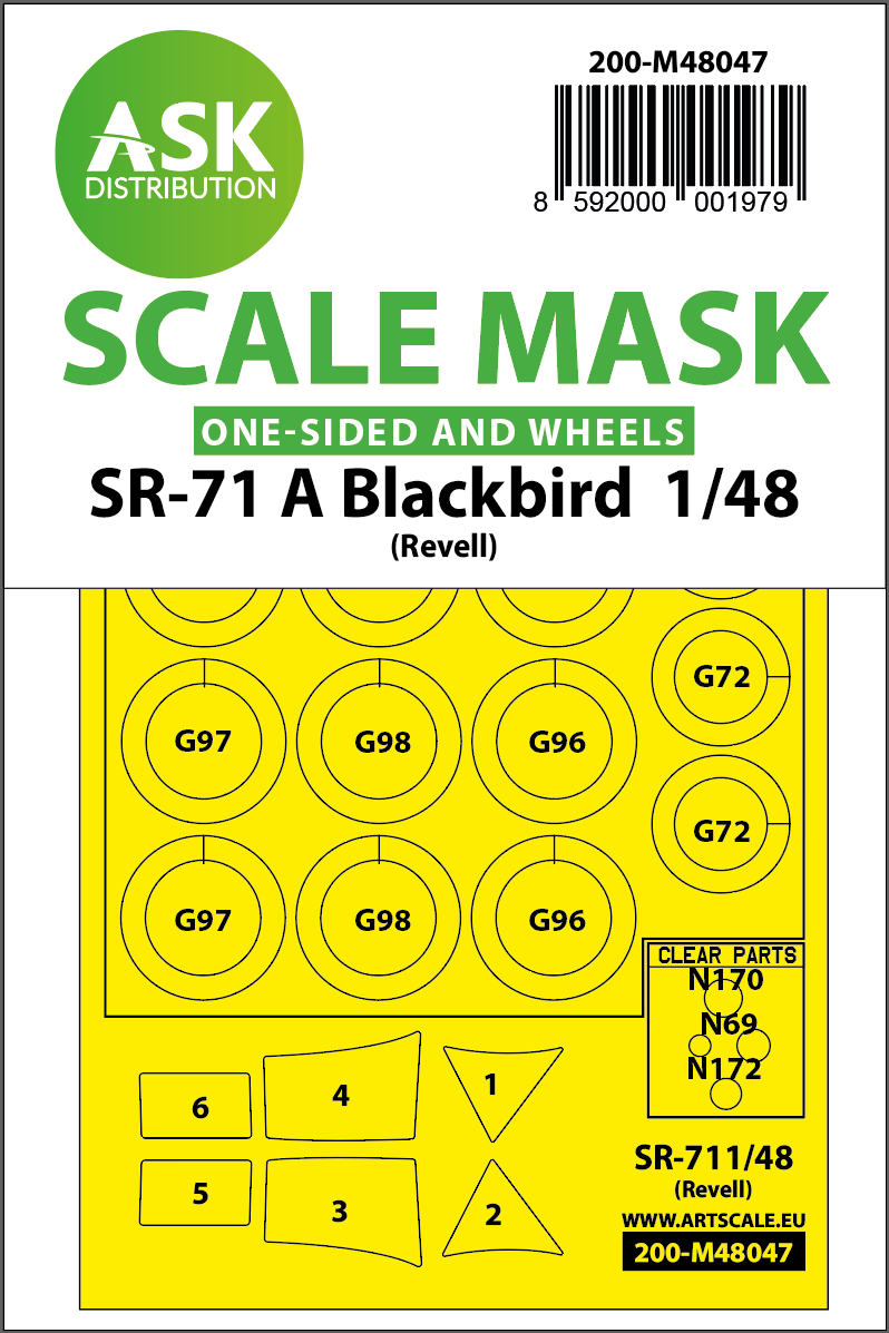 Fotografie 1/48 SR-71 A Blackbird one-sided mask for Revell