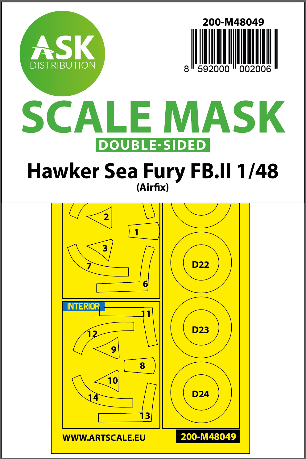 Fotografie 1/48 Hawker Sea Fury FB.11 double-sided mask for Airfix