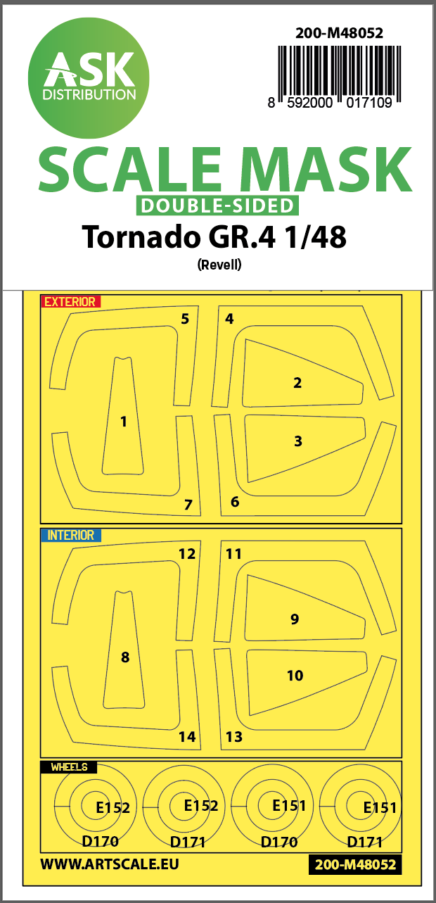 Fotografie 1/48 Tornado GR.4 double-sided express mask for Revell/Eduard