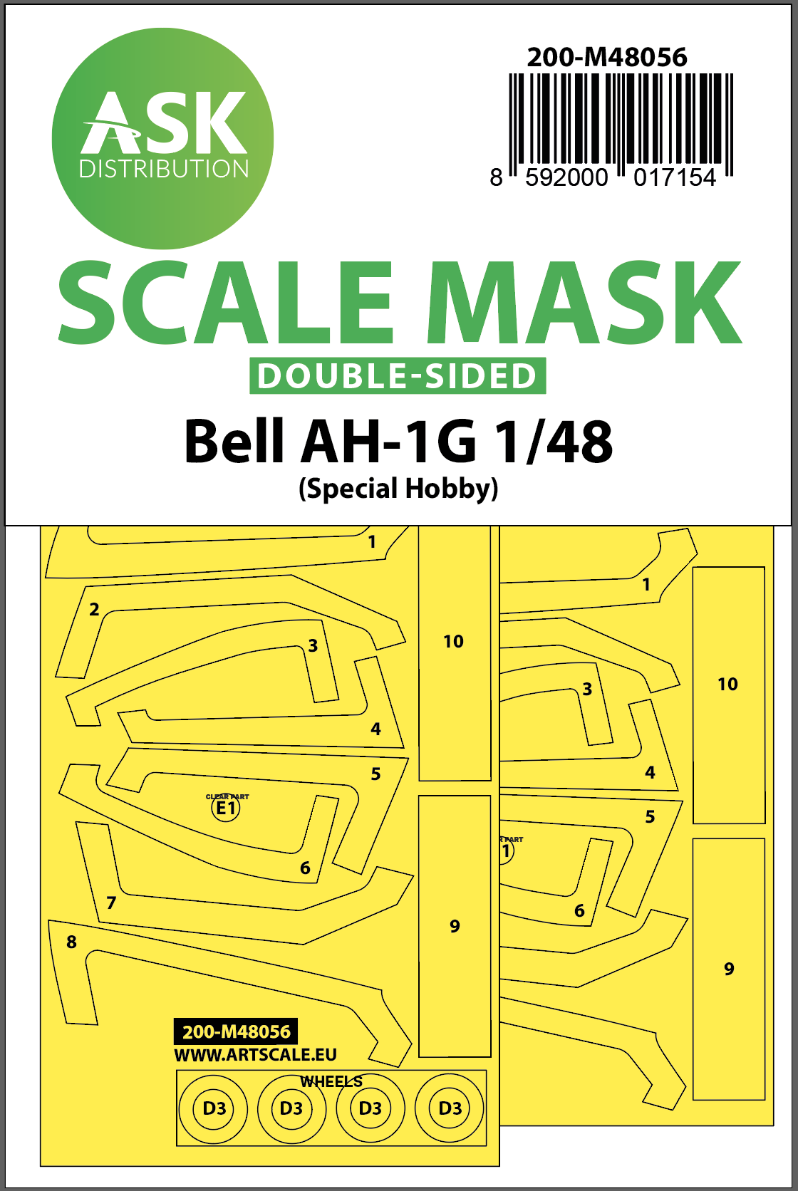 Fotografie 1/48 Bell AH-1G double-sided express mask for Special Hobby