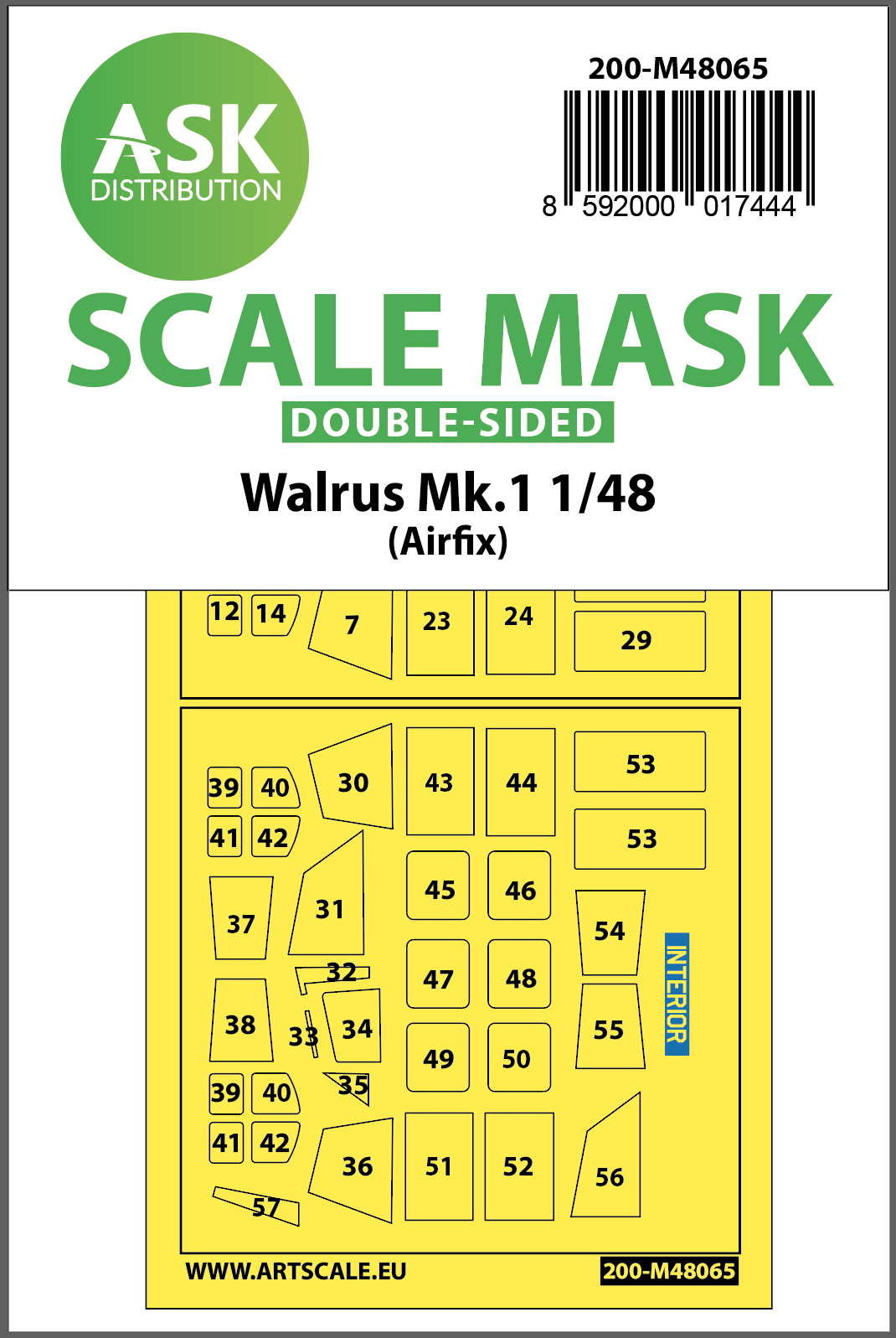 Fotografie 1/48 Walrus Mk.1 double-sided mask for Airfix
