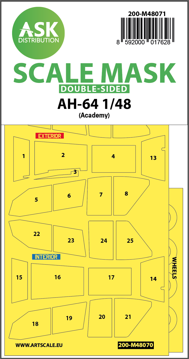 Fotografie 1/48 AH-64 double-sided mask for Academy