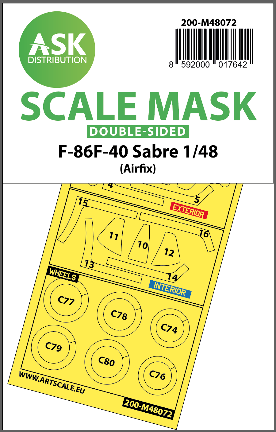 Fotografie 1/48 F-86F-40 Sabre double-sided mask for Airfix