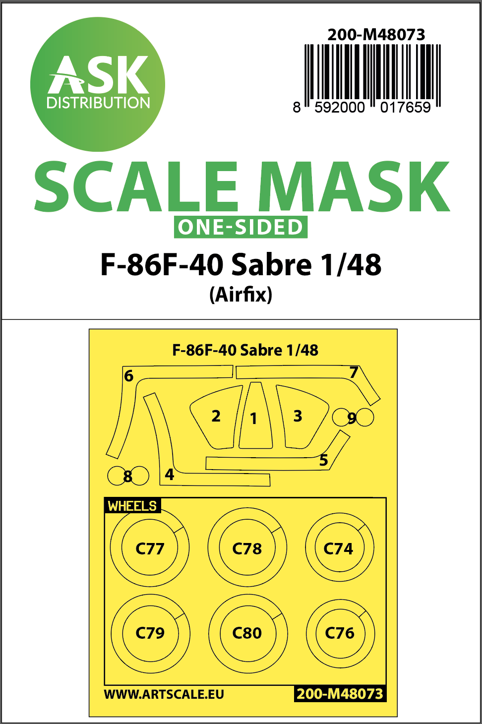 Fotografie 1/48 F-86F-40 Sabre one-sided mask for Airfix