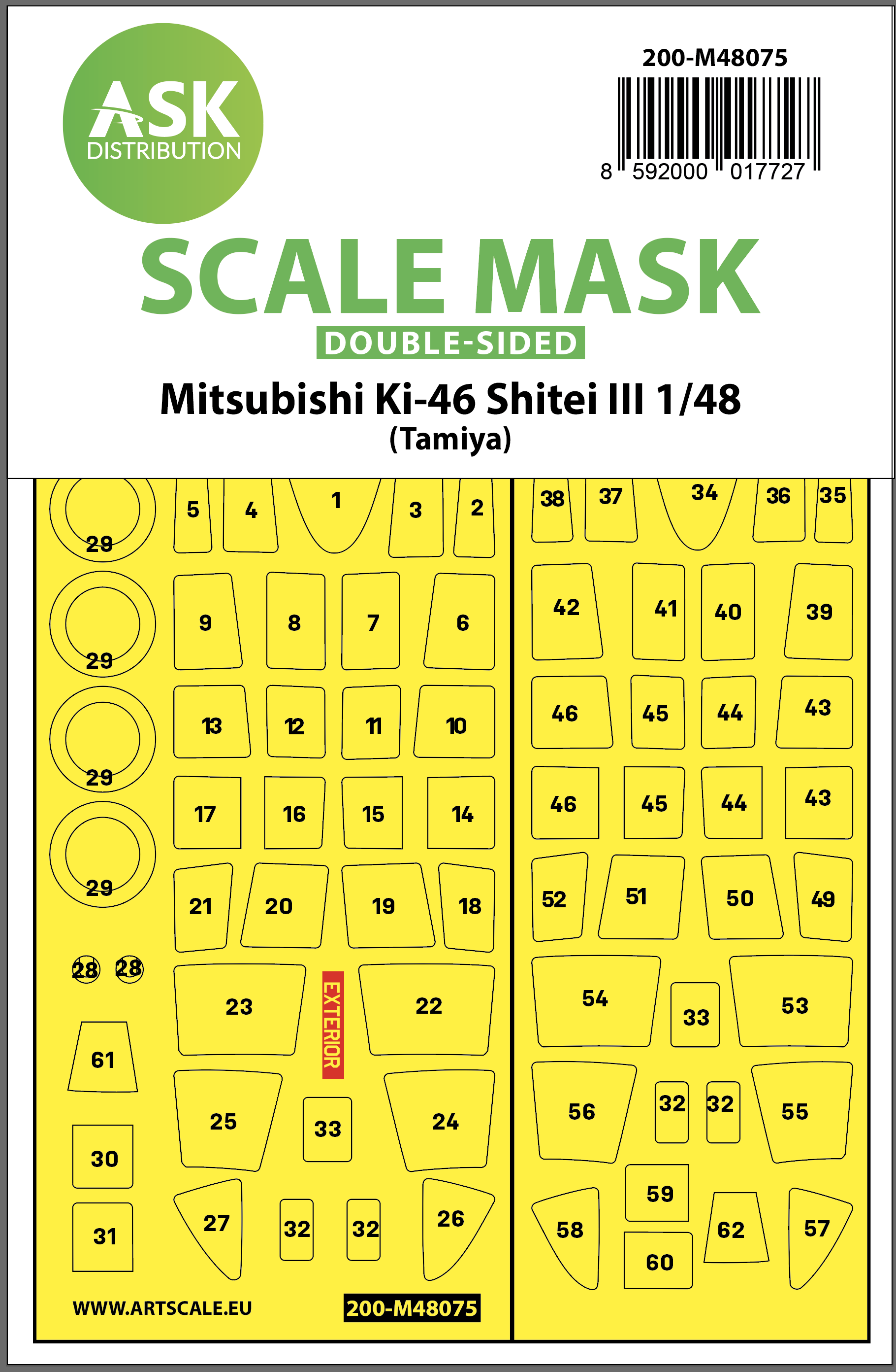 Fotografie 1/48 Mitsubishi Ki-46 Shitei III double-sided mask for Tamiya