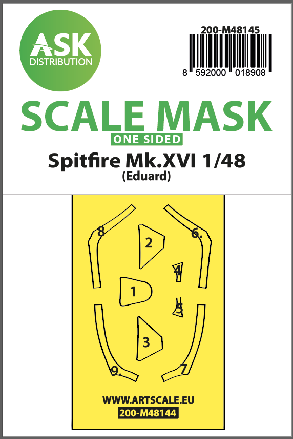 Fotografie 1/48 Spitfire Mk.XVI one-sided express fit mask for Eduard