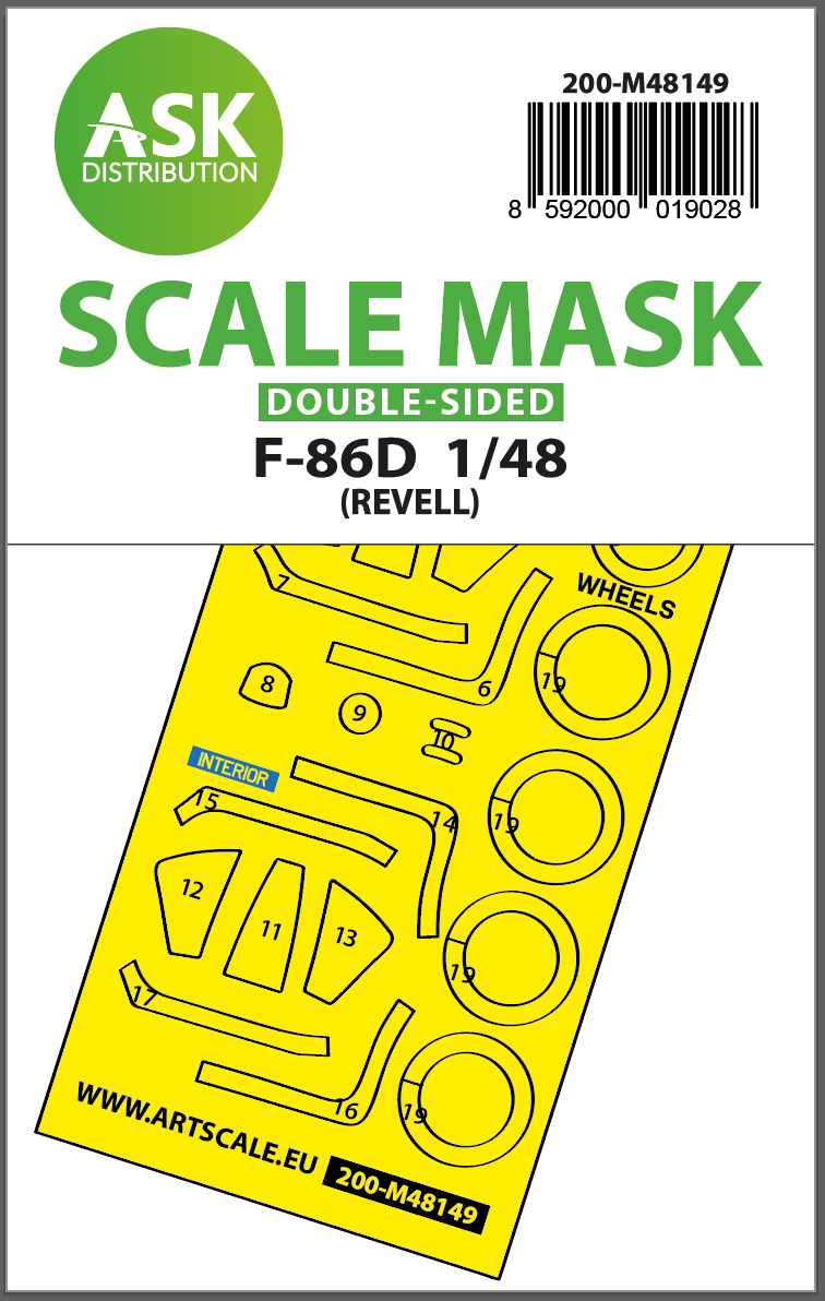 Fotografie 1/48 F-86D double-sided express fit mask for Revell