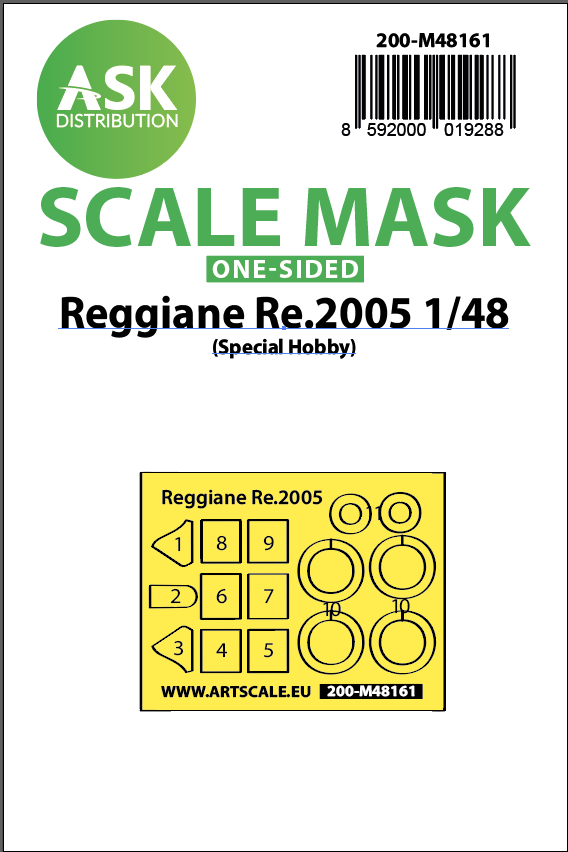 Fotografie 1/48 Reggiane Re.2005 one-sided fit express mask for Special Hobby