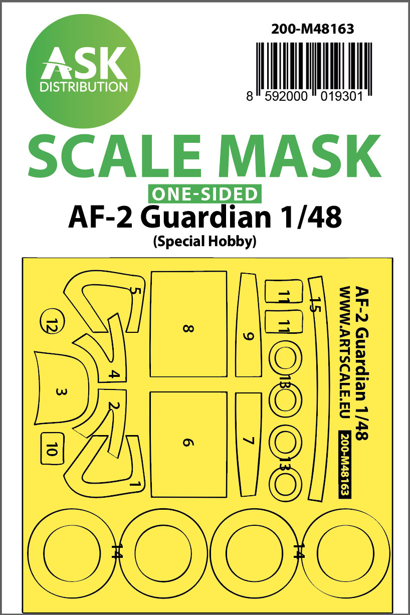 Fotografie 1/48 AF-2 Guardian one-sided fit express mask for Special Hobby