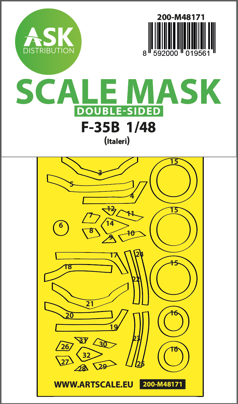 Fotografie 1/48 F-35B double-sided express fit mask for Italeri