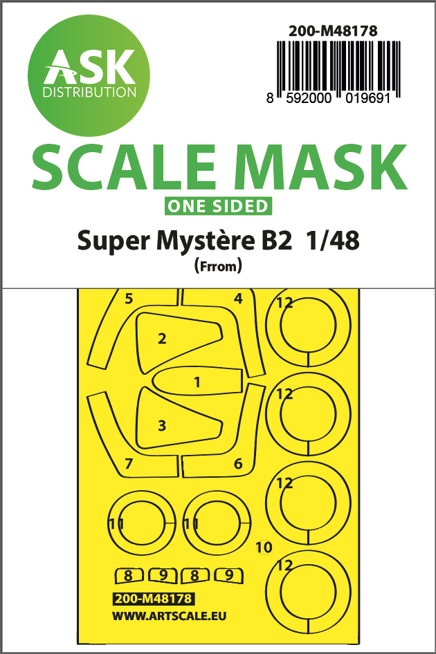 Fotografie 1/48 Super Mystére B2 one-sided express fit mask for FRROM - Special Hobby