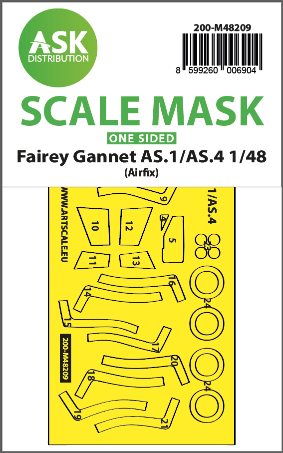Fotografie 1/48 Fairey Gannet AS.1/AS.4 one-sided fit and self adhesive express mask for Airfix