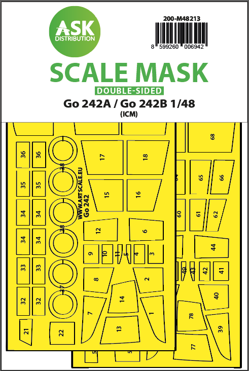 Fotografie 1/48 Gotha Go 242A / Go 242B double-sided express fit mask for ICM