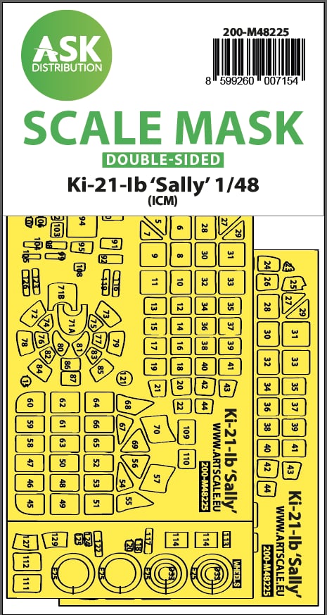 Fotografie 1/48 Ki-21-Ib Sally double-sided express fit mask for ICM