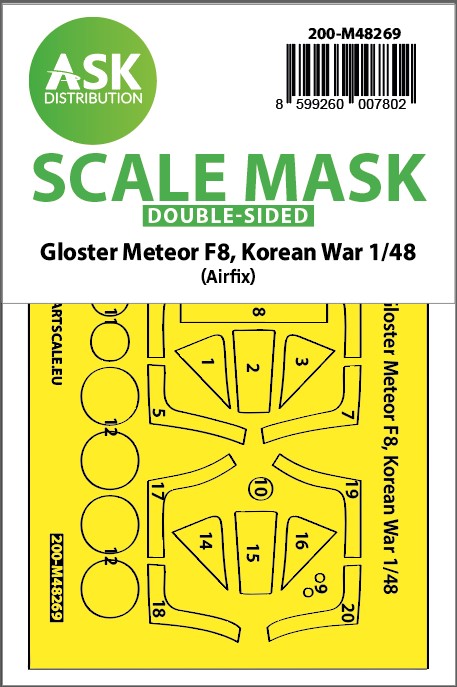 Fotografie 1/48 Gloster Meteor F.8, Korean war, double-sided express fit mask for Airfix