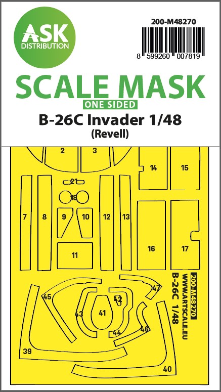 Fotografie 1/48 B-26C Invader one-sided express fit mask for Revell