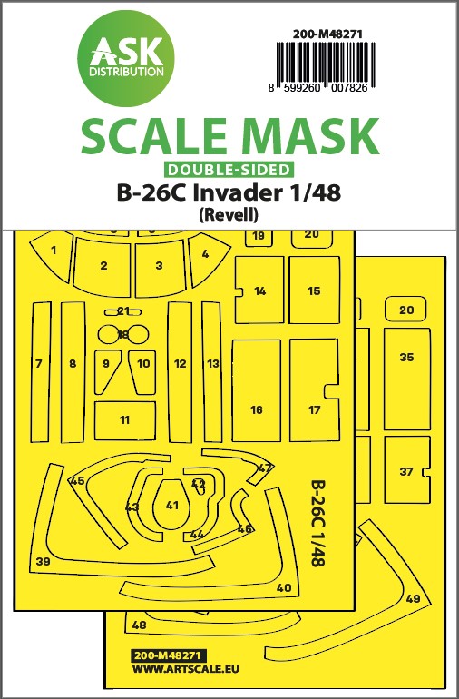 Fotografie 1/48 B-26C Invader double-sided express fit mask for Revell