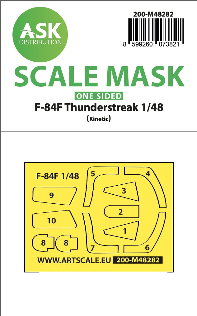 Fotografie 1/48 F-84F Thunderstreake one-sided express fit mask for Kinetic