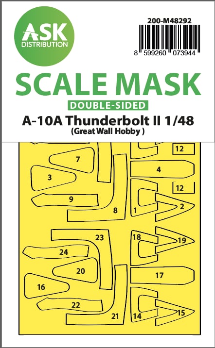 Fotografie 1/48 A-10A Thunderbolt II double-sided express fit mask for GWH