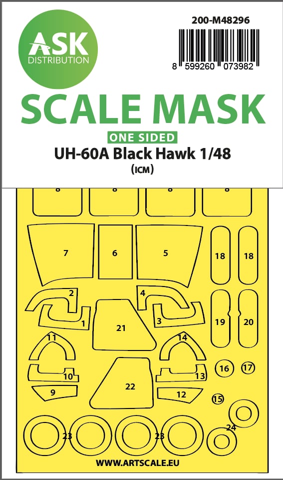 Fotografie 1/48 UH-60A Black Hawk one-sided express fit mask for ICM