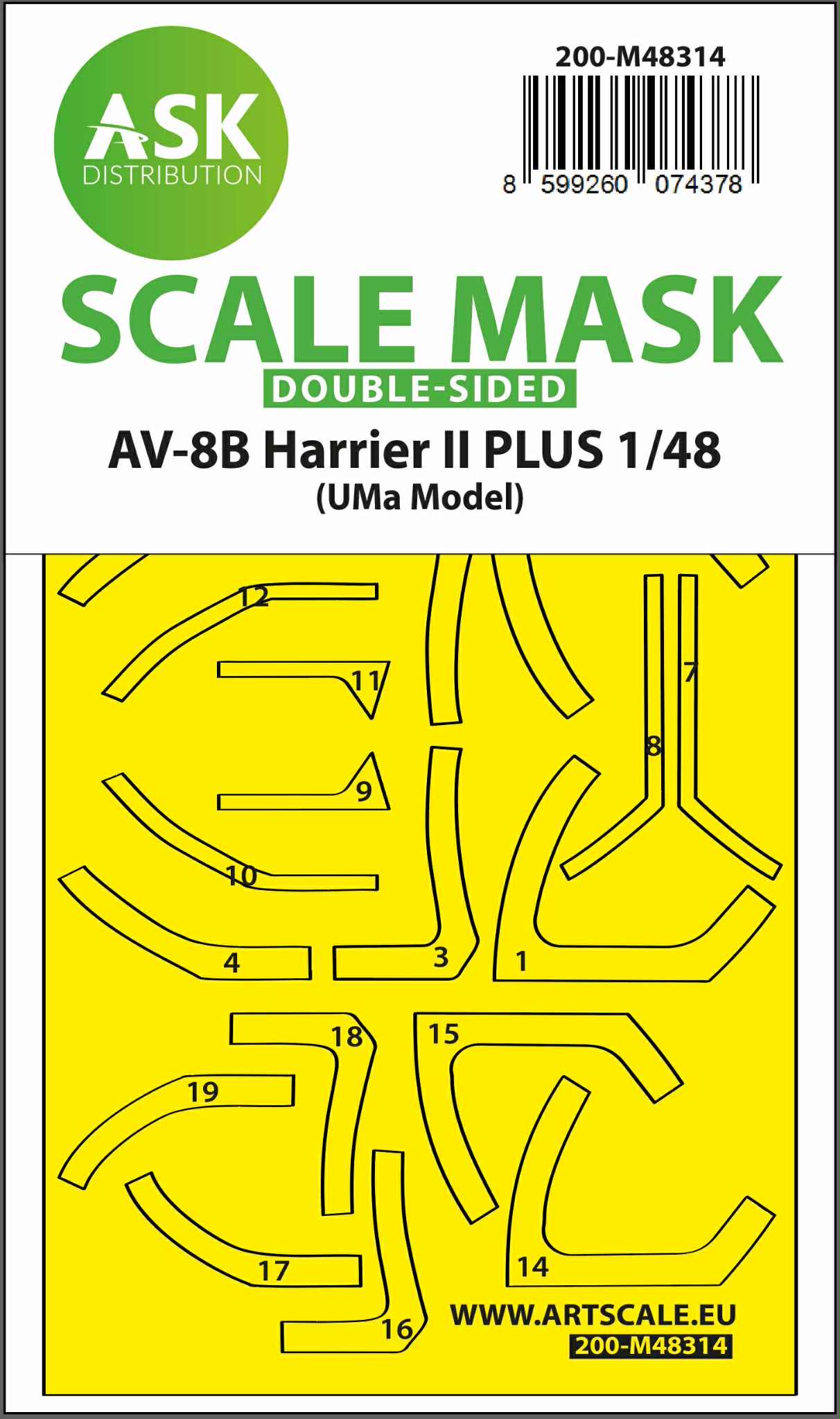 Fotografie 1/48 AV-8B Harrier II PLUS double-sided express fit mask for UMa Model