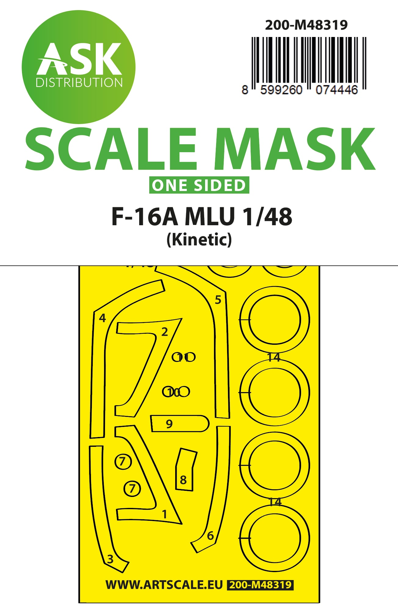 Fotografie 1/48 F-16A MLU one-sided fit and self adhesive express mask for Kinetic