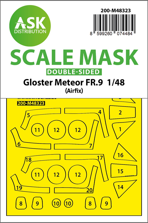Fotografie 1/48 Gloster Meteor FR.9 double-sided fit and self adhesive express mask for Airfix