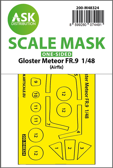Fotografie 1/48 Gloster Meteor FR.9 one-sided fit and self adhesive express mask for Airfix