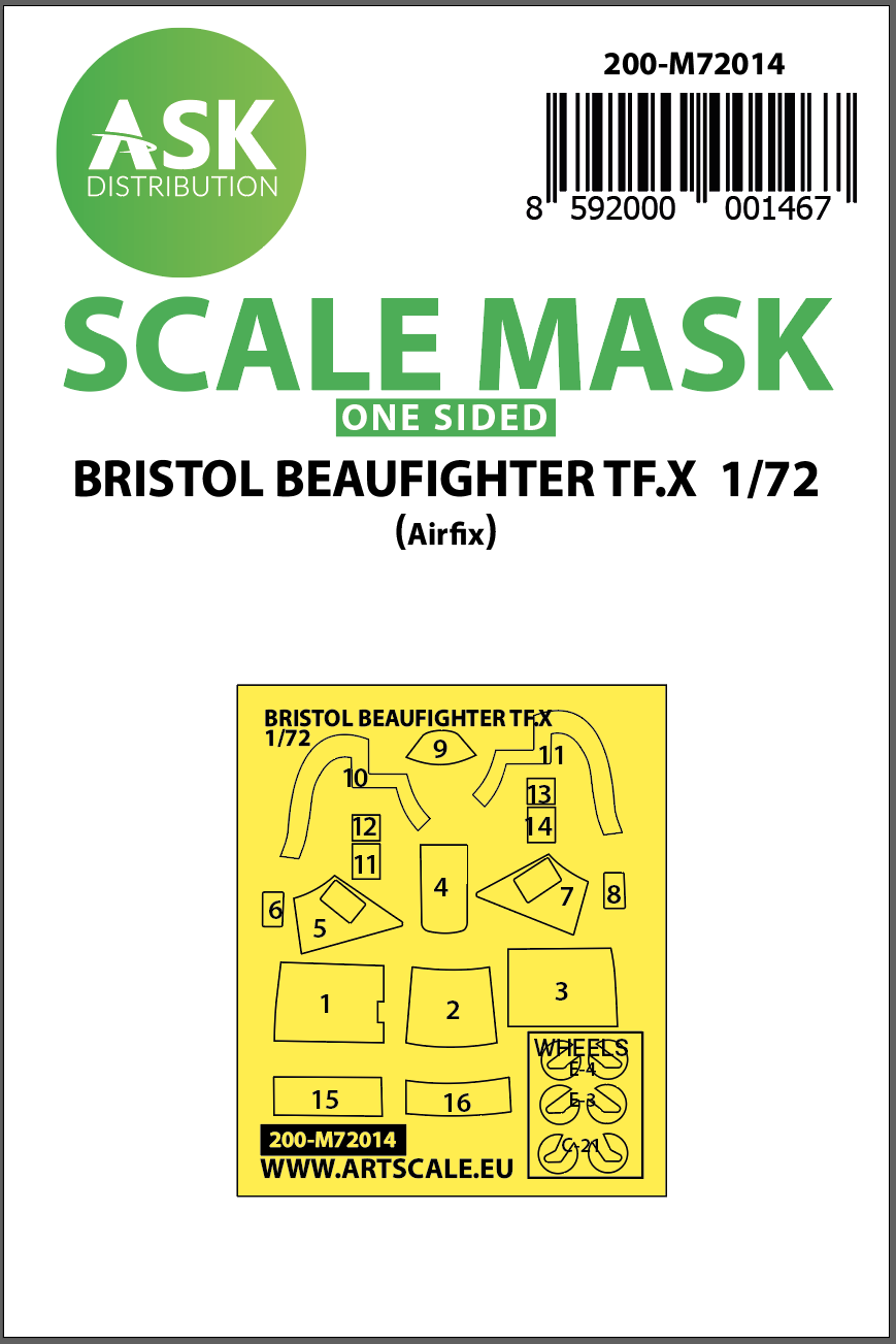 Fotografie 1/72 Bristol Beaufighter TF.X one-sided painting mask for Airfix