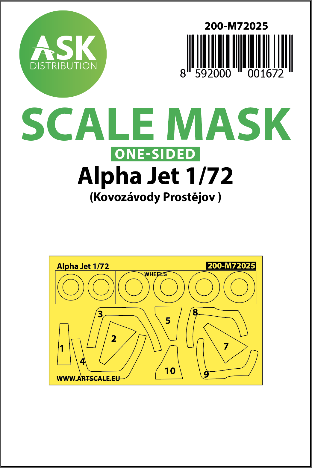 Fotografie 1/72 Alpha Jet one-sided painting mask for KPM Prostejov