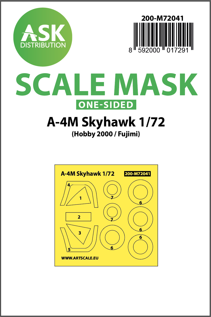 Fotografie 1/72 A-4M Skyhawk one-sided painting mask for Hobby2000/Fujimi