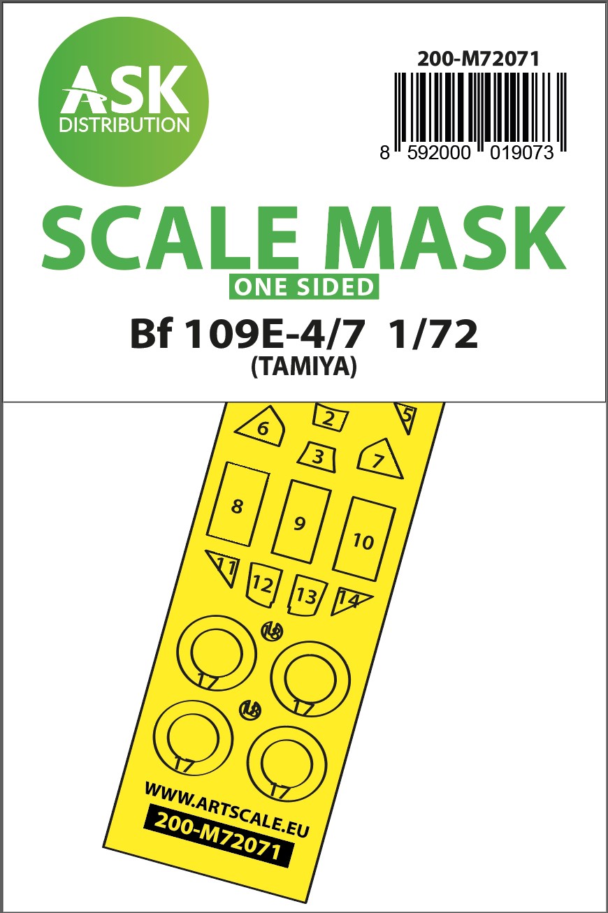 Fotografie 1/72 Bf 109E-4/7 one-sided express fit mask for Tamiya