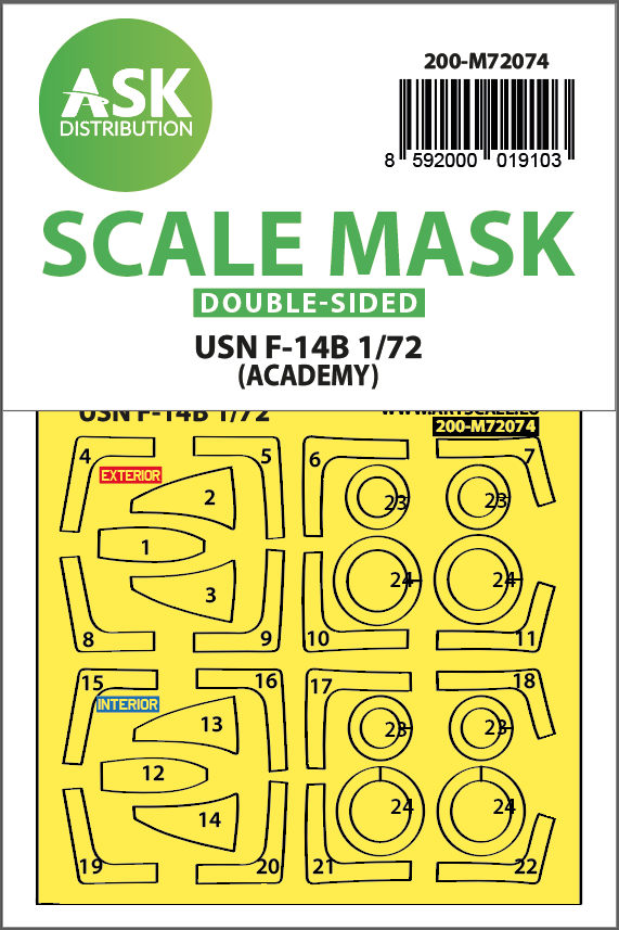 Fotografie 1/72 F-14B double-sided express fit mask for Academy