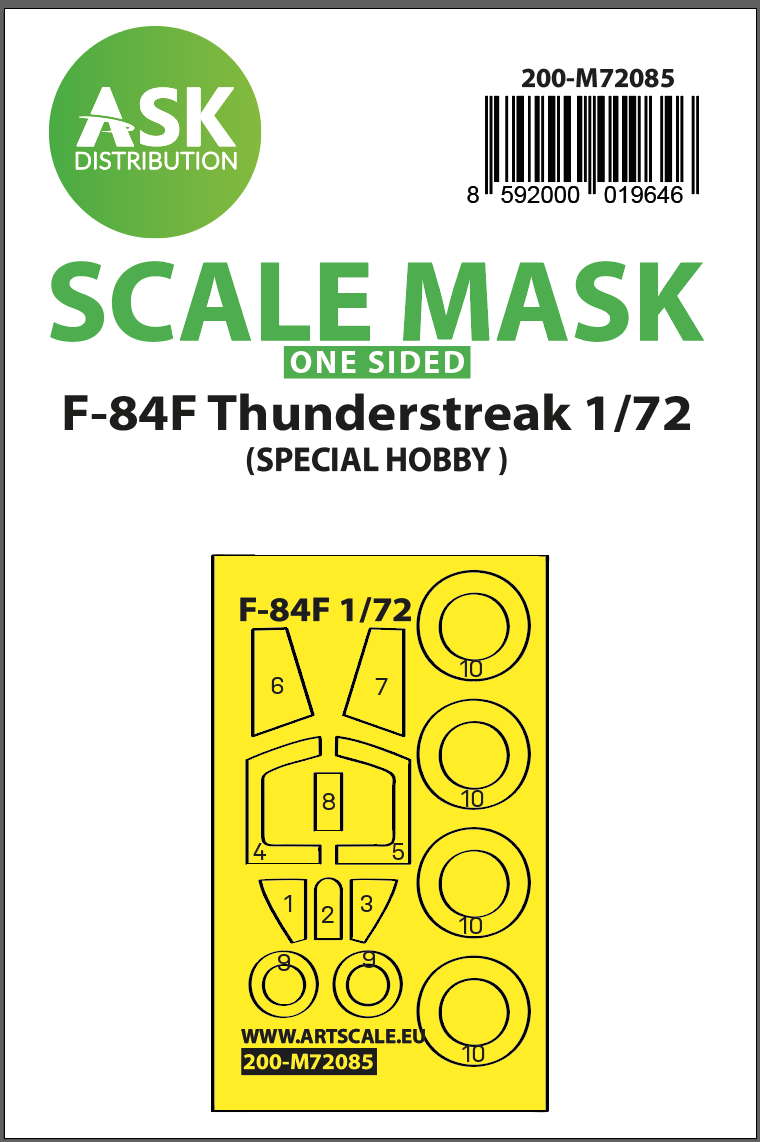 Fotografie 1/72 F-84F Thunderstreak one-sided express fit mask for Special Hobby
