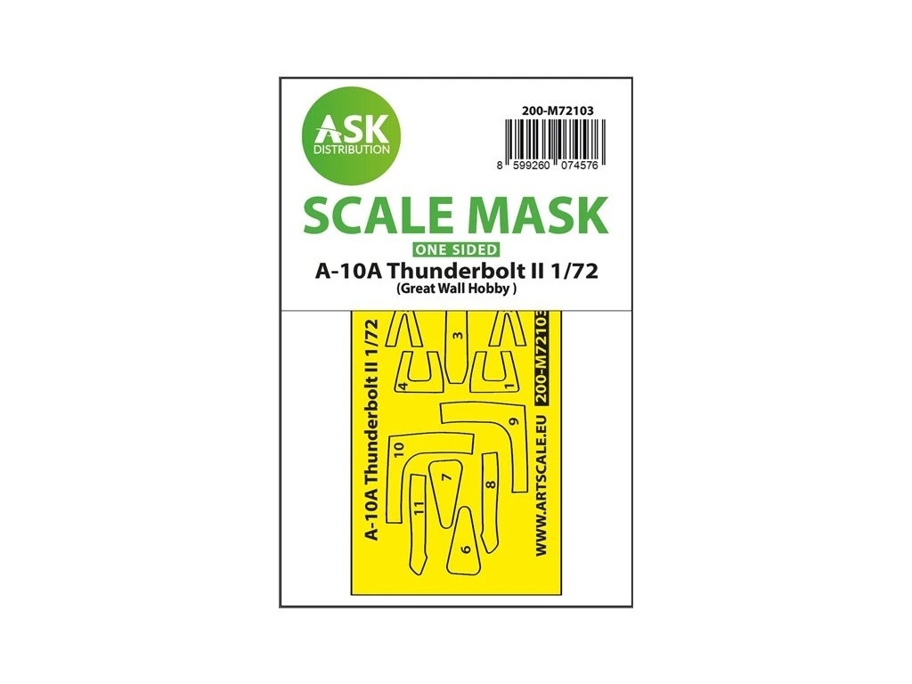 Fotografie 1/72 A-10A Thunderbolt II one-sided fit express mask for GWH