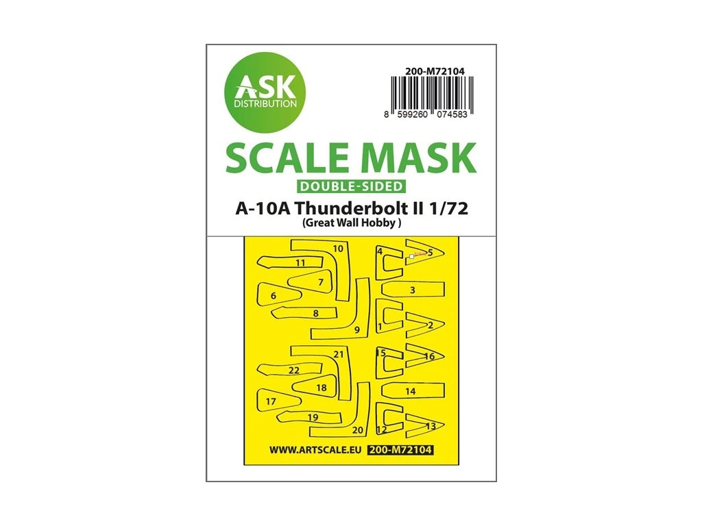 Fotografie 1/72 A-10A Thunderbolt II double-sided fit express mask for GWH