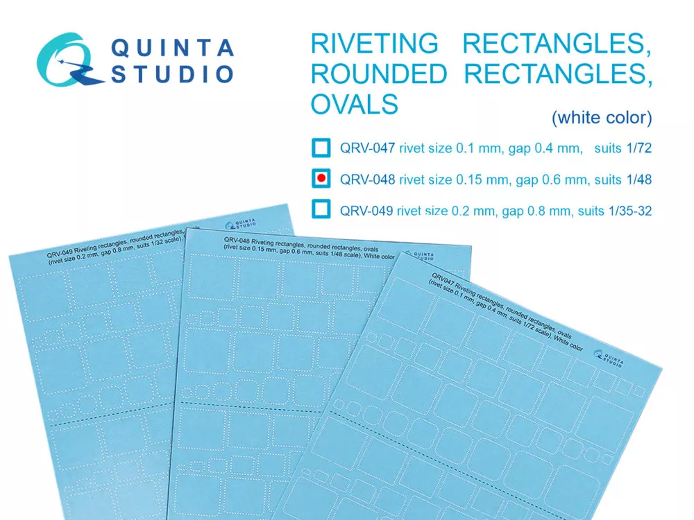 1/48 Riveting (0.15 mm, gap 0.6 mm, 1/48) WHITE